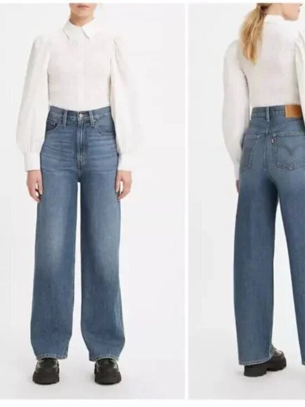 Levi's Premium High Loose Jeans Lyocell Blend Light Wash Relaxed Wide Leg 27